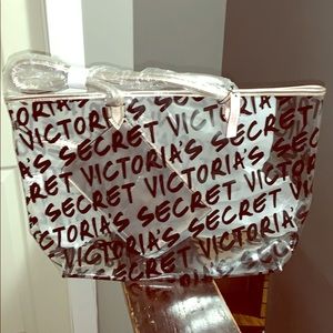 Victoria Secret clear bag with makeup bag